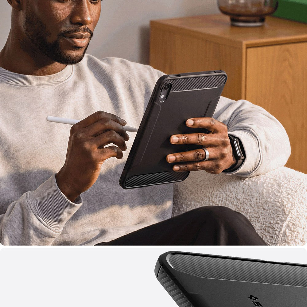 Hülle für Apple iPad Mini 8,5" (A20 Pro) 2026, Spigen Rugged Armor, Schwarz (2/16)