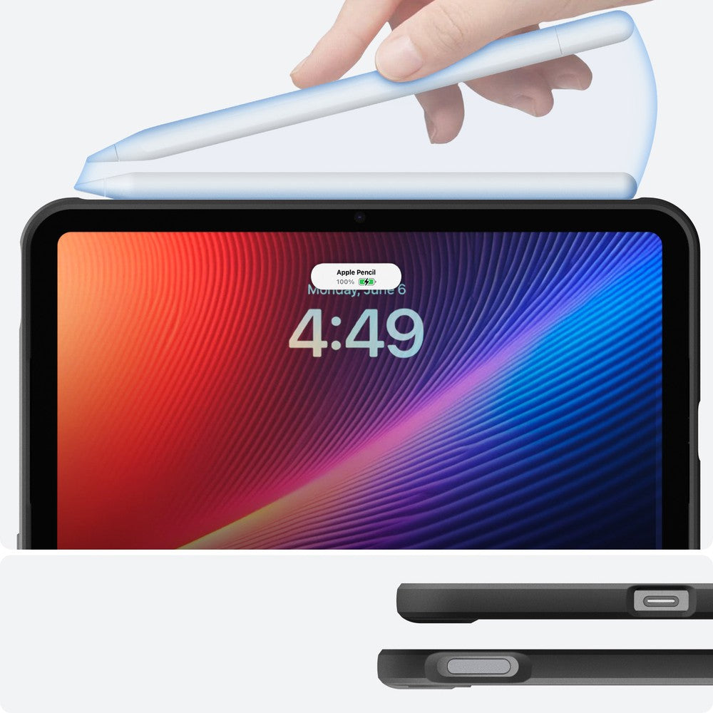 Hülle für Apple iPad Mini 8,5" (A20 Pro) 2026, Spigen Rugged Armor, Schwarz (4/16)