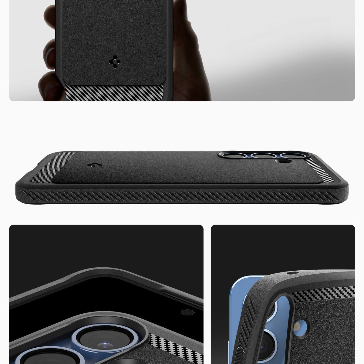 Handyhülle für Galaxy S25, Spigen Rugged Armor Mag mit MagSafe, Schwarz