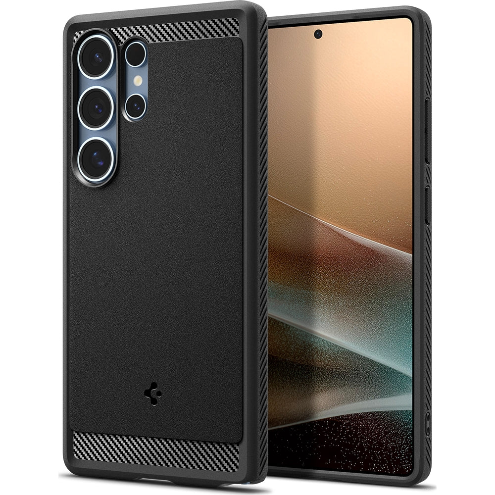 Handyhülle für Galaxy S25 Ultra, Spigen Rugged Armor Mag mit MagSafe, Schwarz