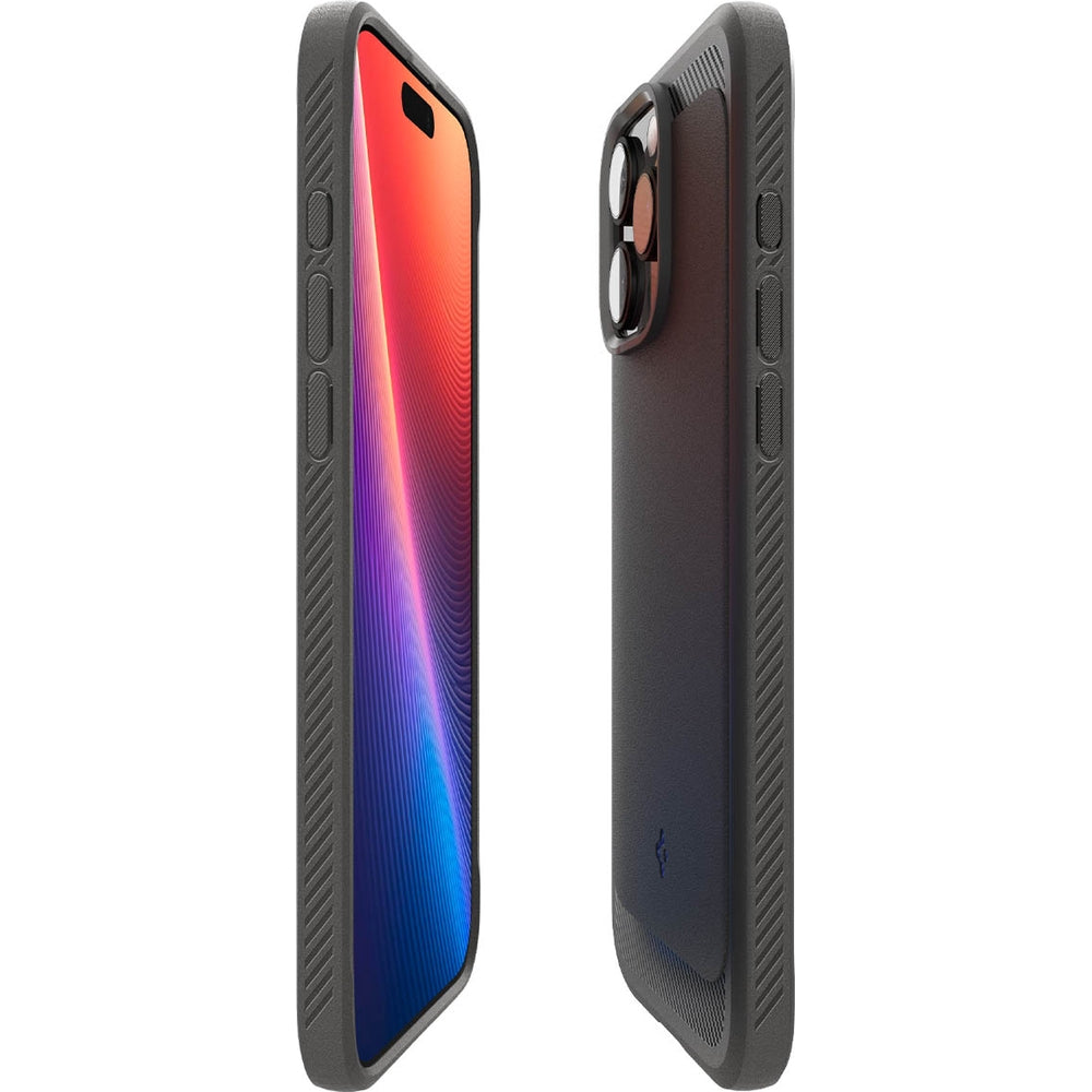 Handyhülle für iPhone 16 Pro, Spigen Rugged Armor Mag mit MagSafe, Schwarz