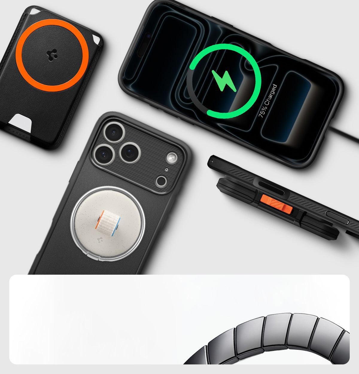 Handyhülle für iPhone 17 Pro, Spigen Rugged Armor Mag mit MagSafe, Schwarz