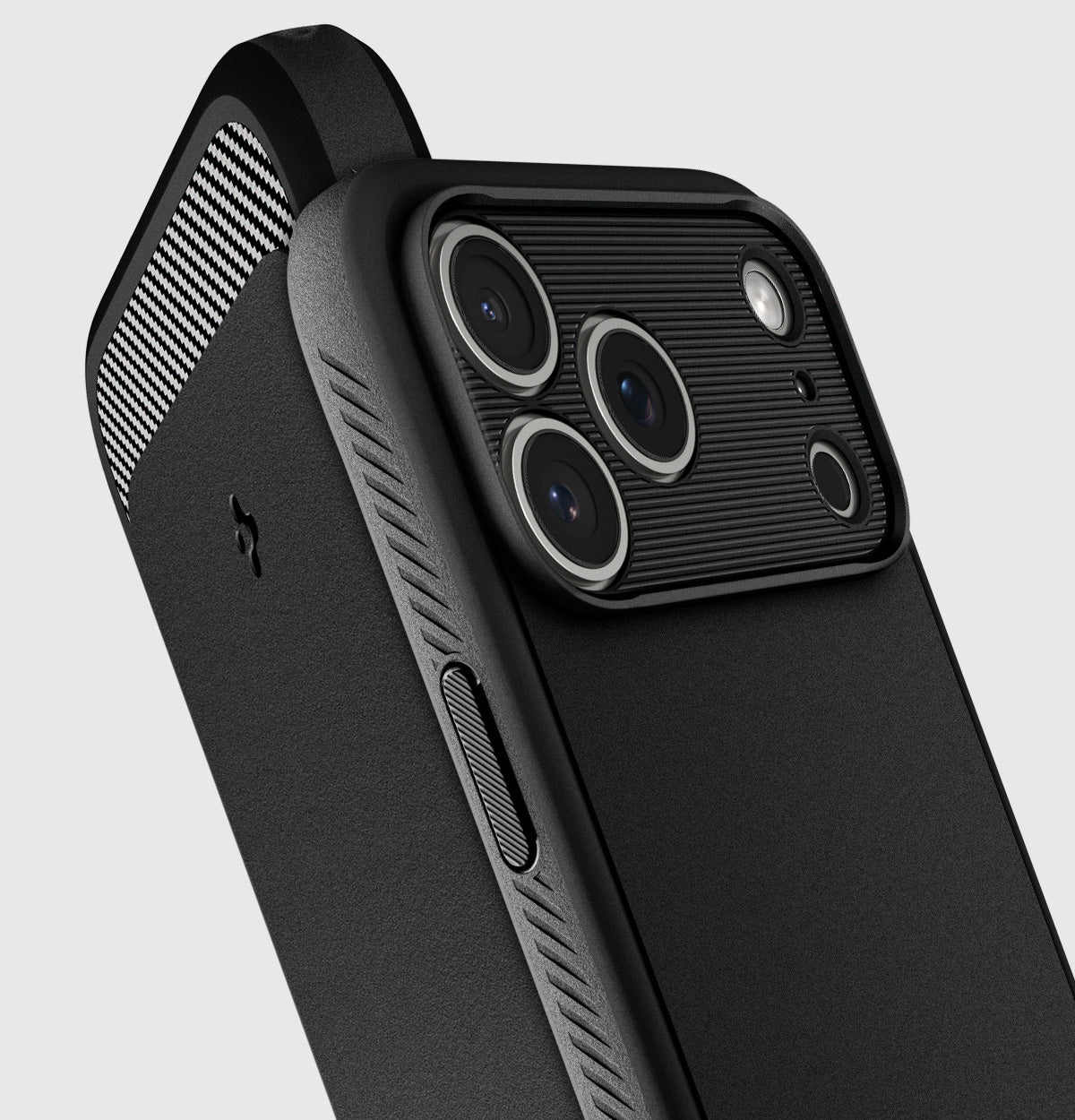 Handyhülle für iPhone 17 Pro, Spigen Rugged Armor Mag mit MagSafe, Schwarz