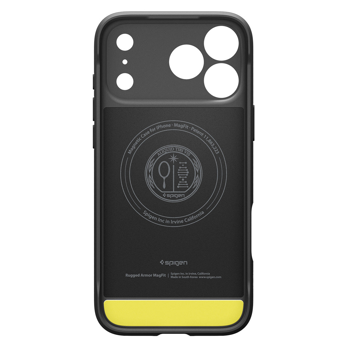 Handyhülle für iPhone 17 Pro, Spigen Rugged Armor Mag mit MagSafe, Schwarz