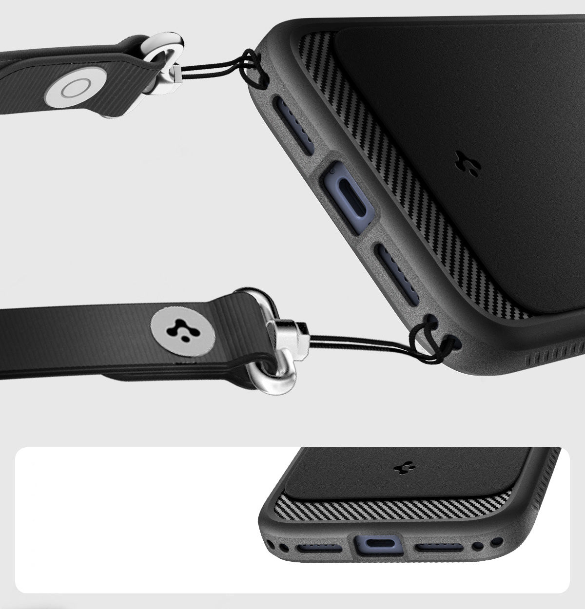 Handyhülle für iPhone 17 Pro, Spigen Rugged Armor Mag mit MagSafe, Schwarz