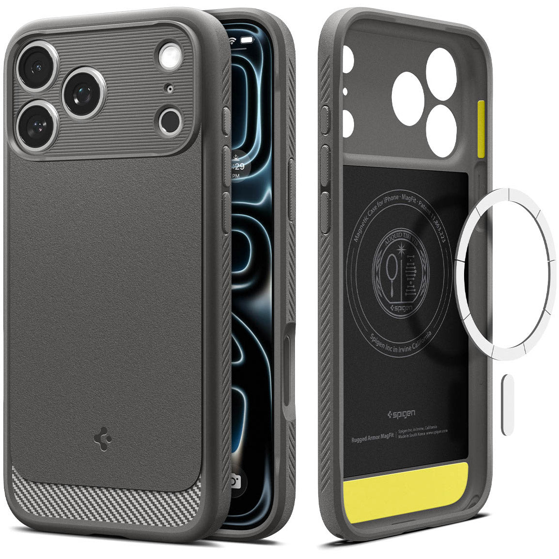 Handyhülle für iPhone 18 Pro, Spigen Rugged Armor Mag mit MagSafe, Schwarz (1/13)