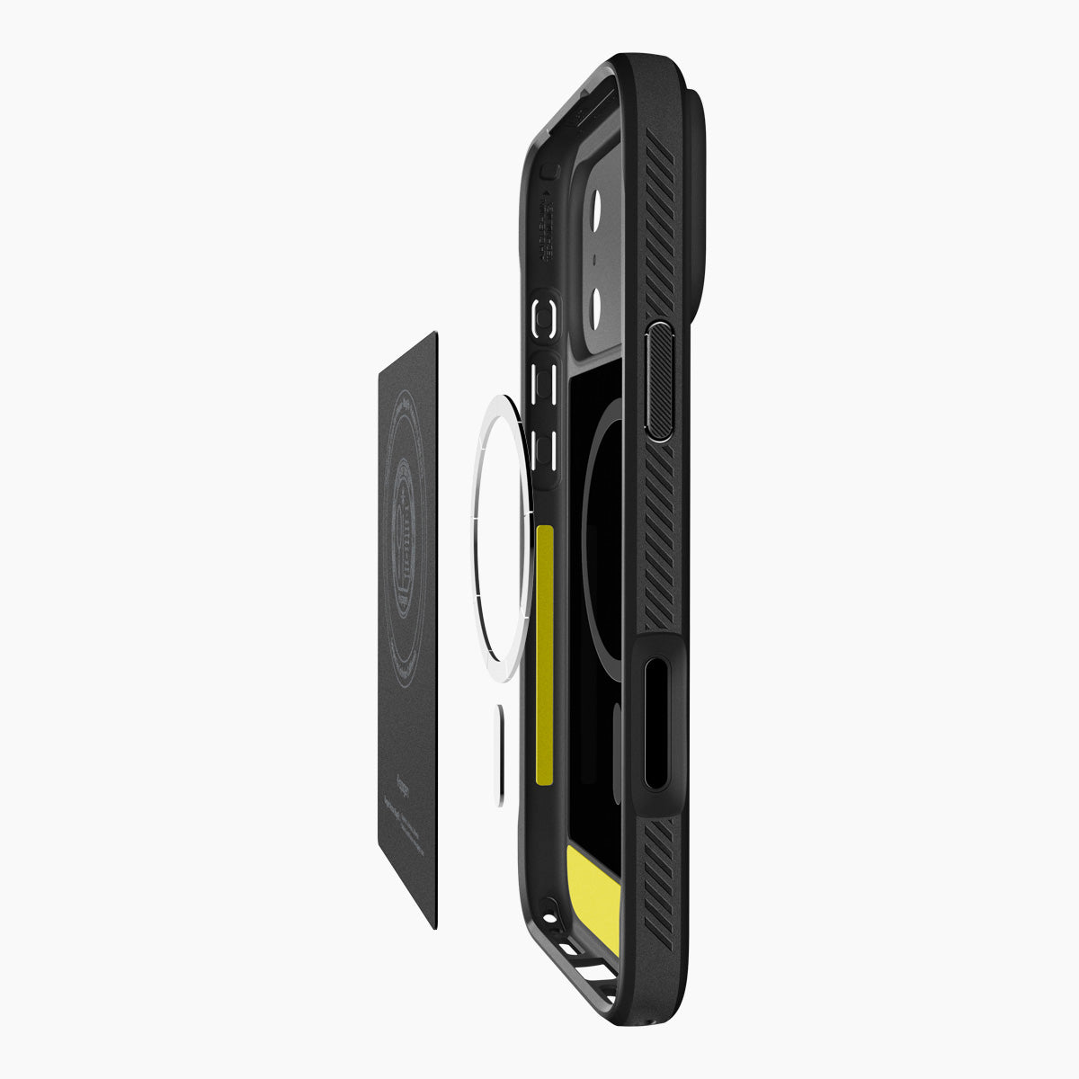 Handyhülle für iPhone 18 Pro Max, Spigen Rugged Armor Mag mit MagSafe, Schwarz (12/13)