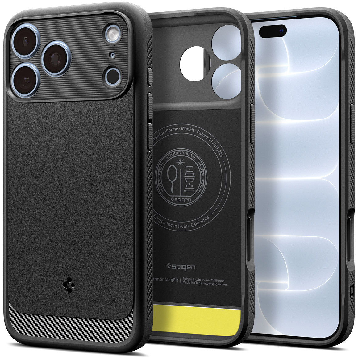 Handyhülle für iPhone 18 Pro Max, Spigen Rugged Armor Mag mit MagSafe, Schwarz (14/14)