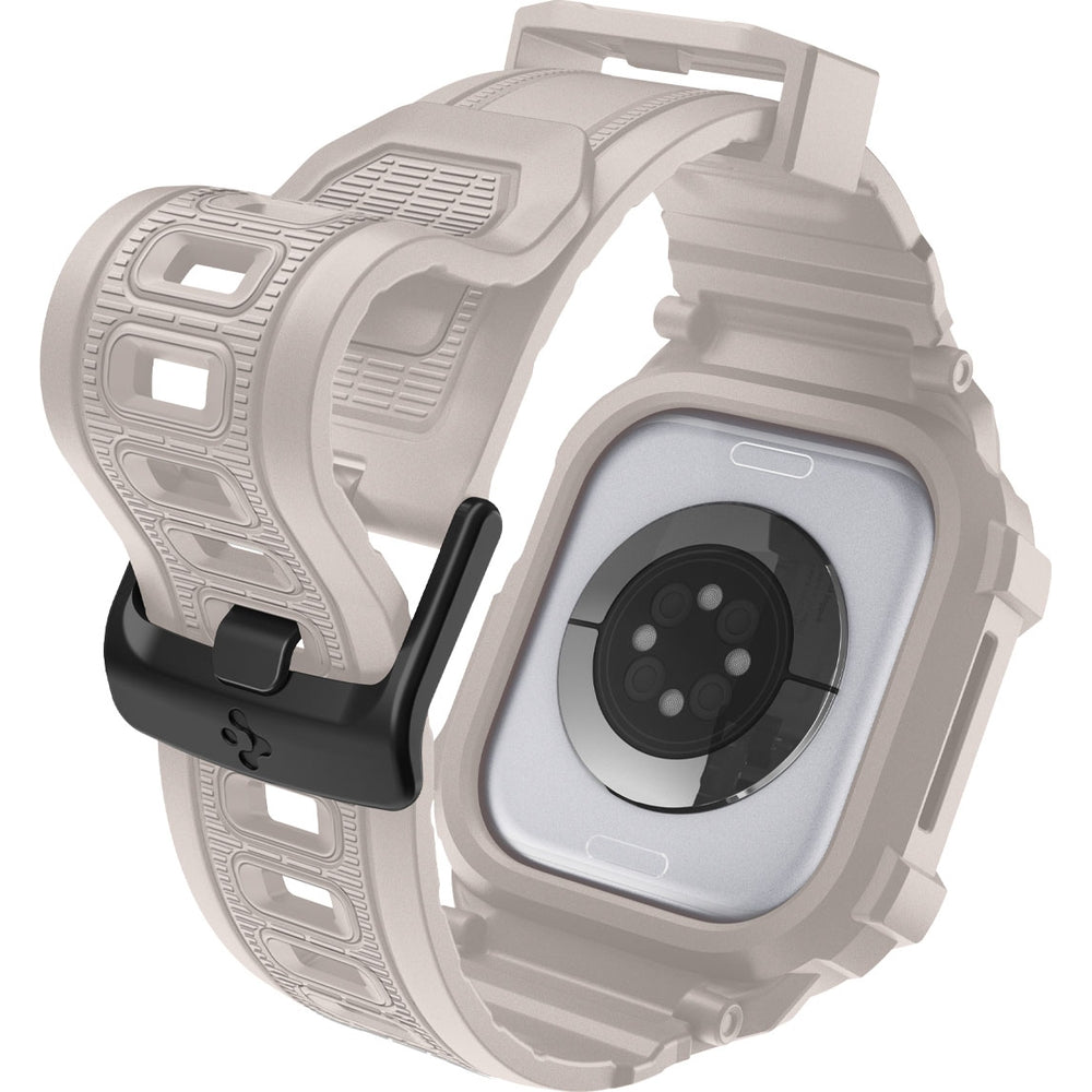 Schutzhülle mit Armband für Apple Watch 11 / 10 46 mm, Spigen Rugged Armor Pro 2, Beige