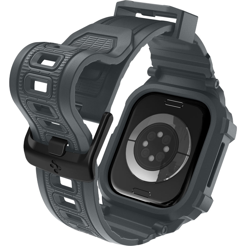 Schutzhülle mit Armband für Apple Watch 11 / 10 46 mm, Spigen Rugged Armor Pro 2, Grau