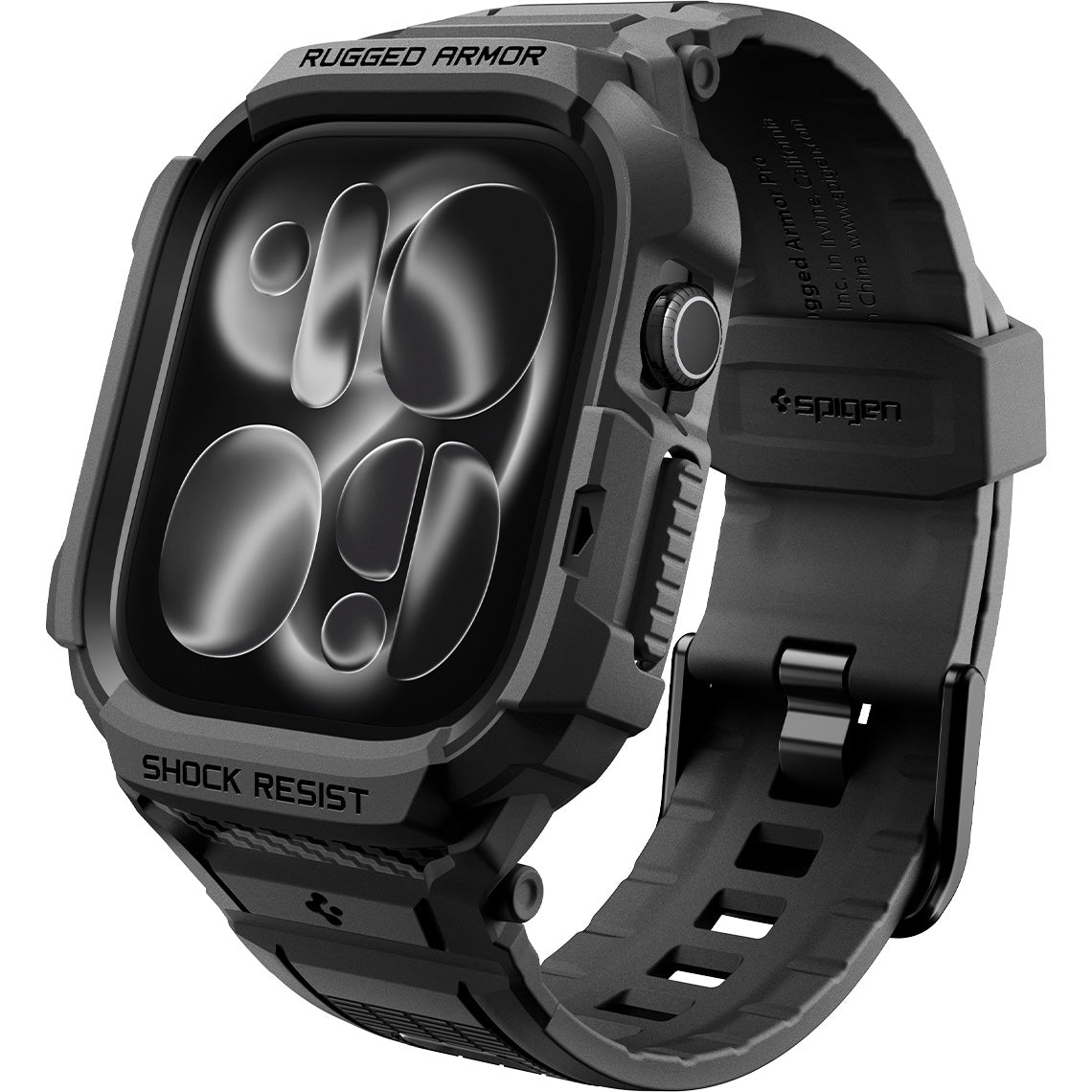 Schutzhülle mit Armband für Apple Watch Series 12 42mm, Spigen Rugged Armor Pro, Schwarz (1/16)