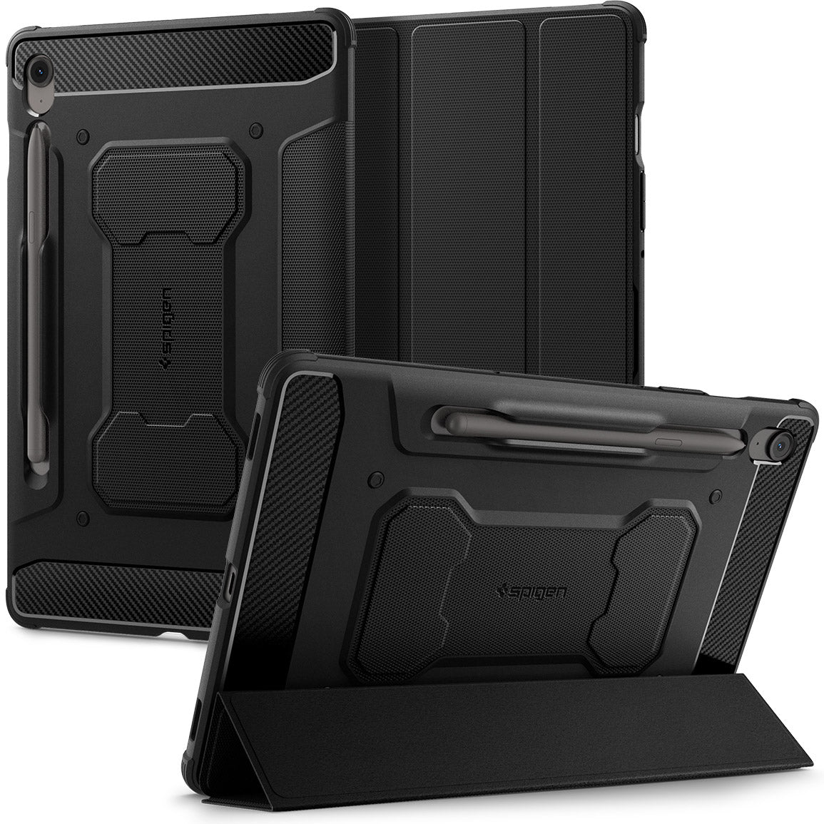 Schutzhülle Spigen Rugged Armor Pro für Galaxy Tab S10 FE / Tab S9, Schwarz