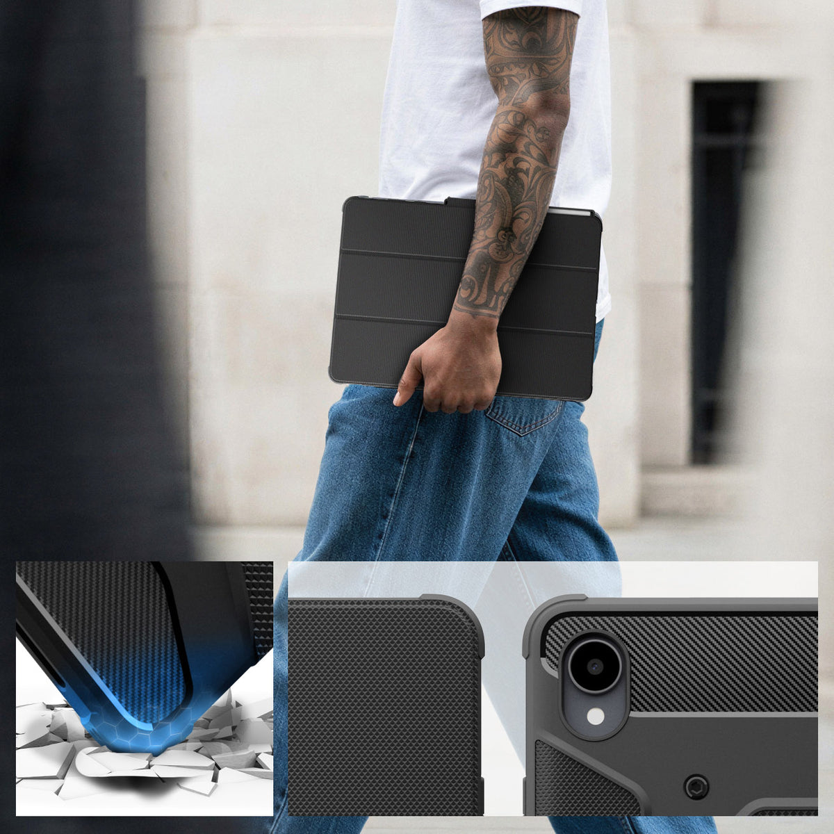 Schutzhülle für Galaxy Tab S12 Plus, Spigen Rugged Armor Pro, Schwarz (6/18)