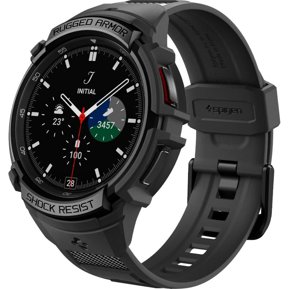 Schutzhülle mit Armband Spigen Rugged Armor Pro für Galaxy Watch 6 Classic 47 mm, Schwarz