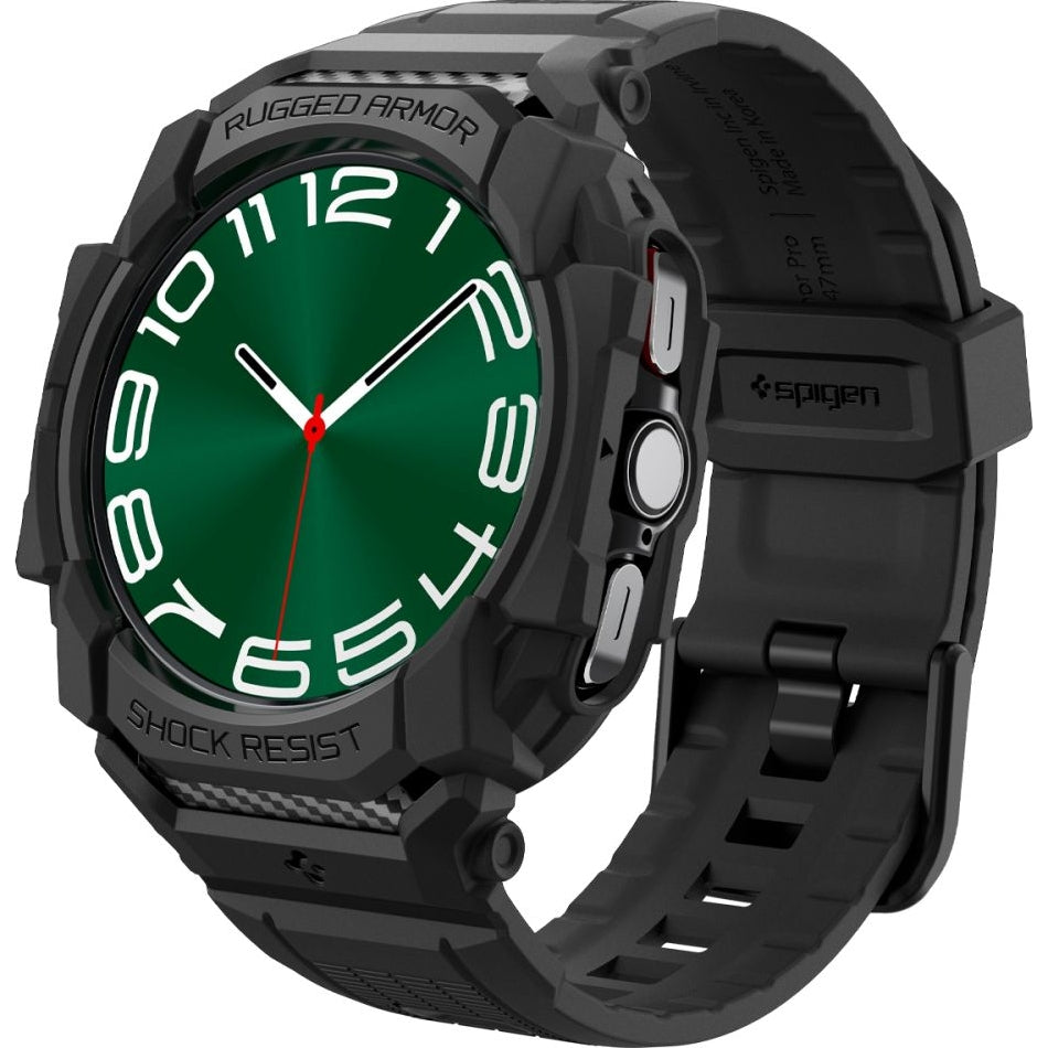 Schutzhülle mit Armband für Galaxy Watch Ultra 47mm, Spigen Rugged Armor Pro, Schwarz