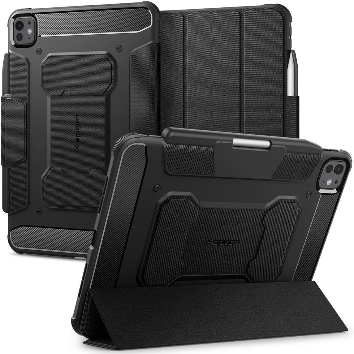 Schutzhülle für iPad Pro 11" 2025 / 2024, Spigen Rugged Armor Pro, Schwarz