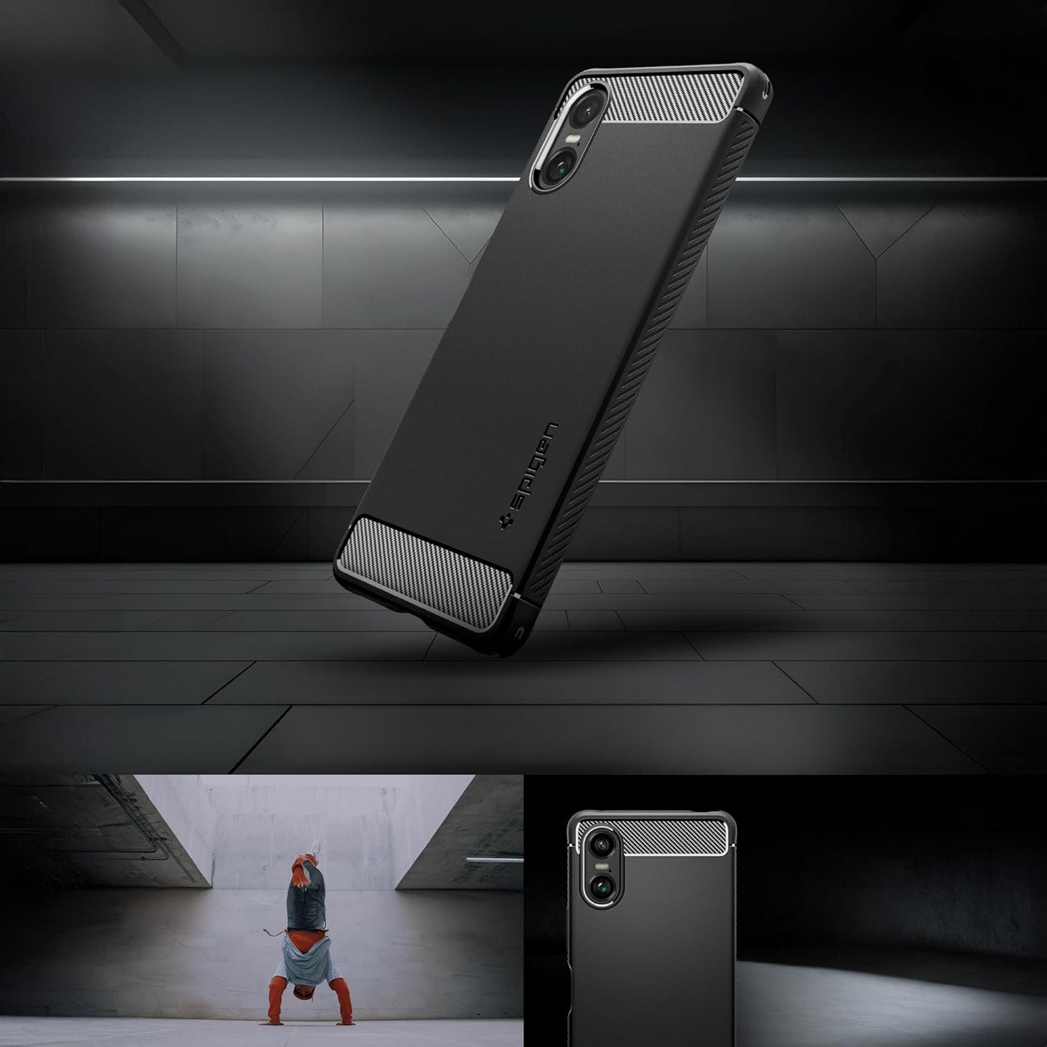 Schutzhülle für Xperia 10 VI, Spigen Rugged Armor, Schwarz
