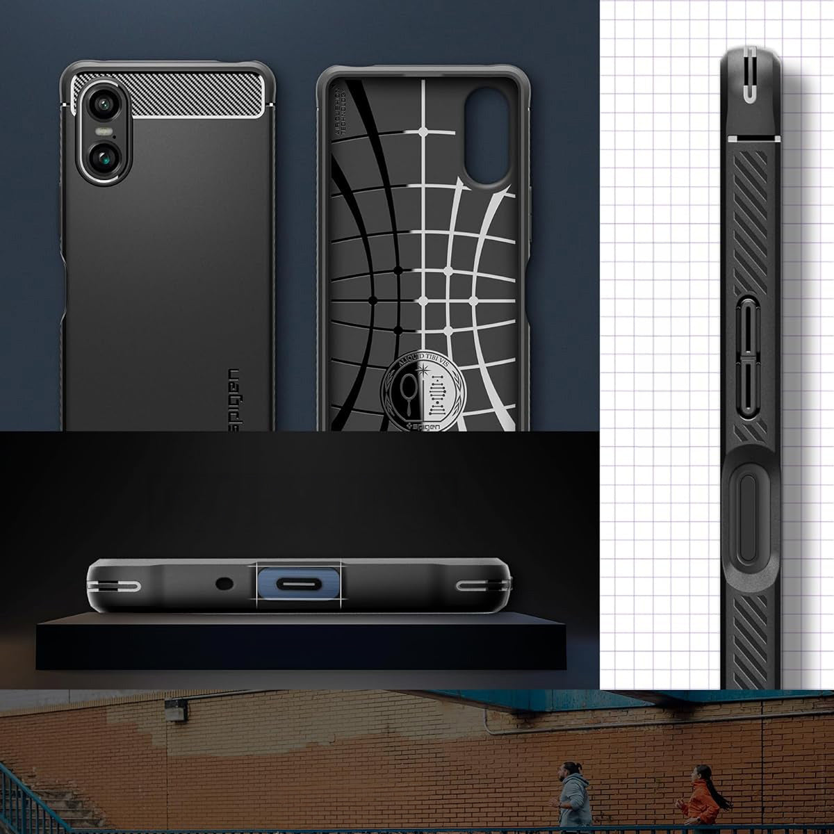 Schutzhülle für Xperia 10 VI, Spigen Rugged Armor, Schwarz