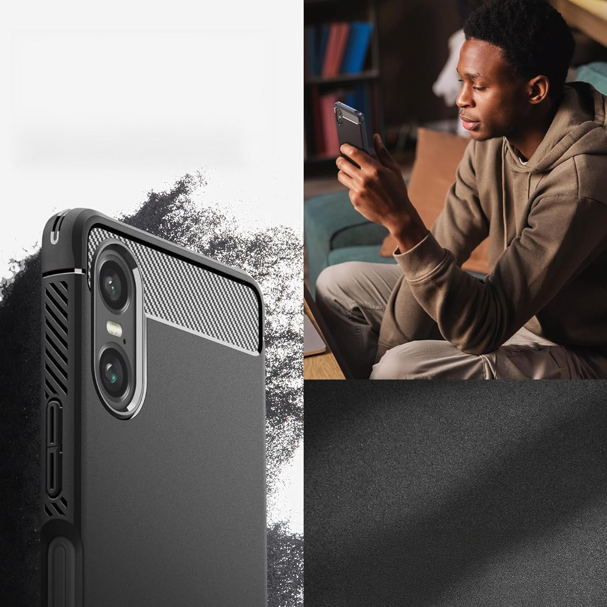 Schutzhülle für Xperia 10 VI, Spigen Rugged Armor, Schwarz