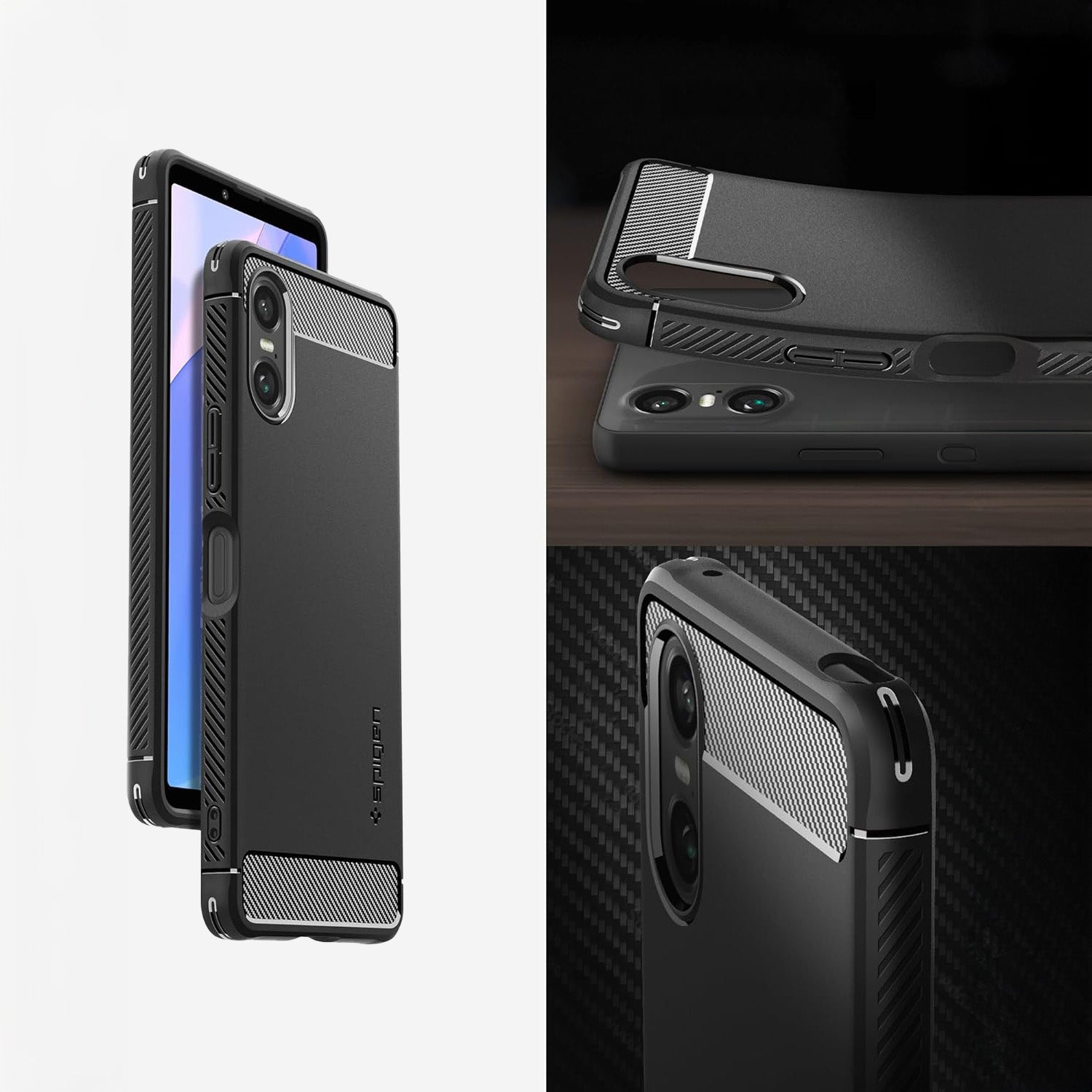 Schutzhülle für Xperia 10 VI, Spigen Rugged Armor, Schwarz