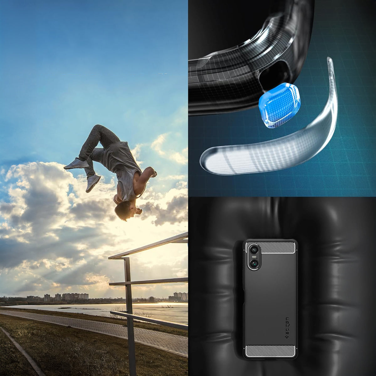 Schutzhülle für Xperia 10 VI, Spigen Rugged Armor, Schwarz