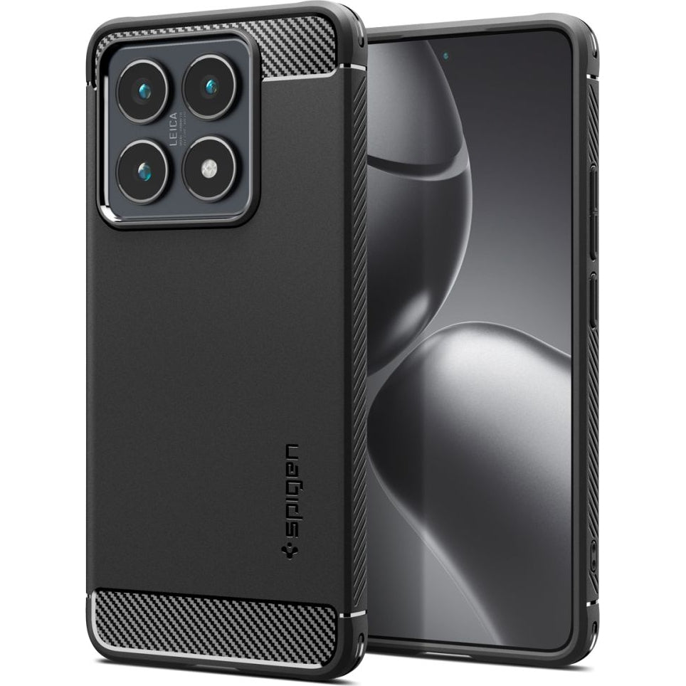 Handyhülle für Xiaomi 14T, Spigen Rugged Armor, Schwarz