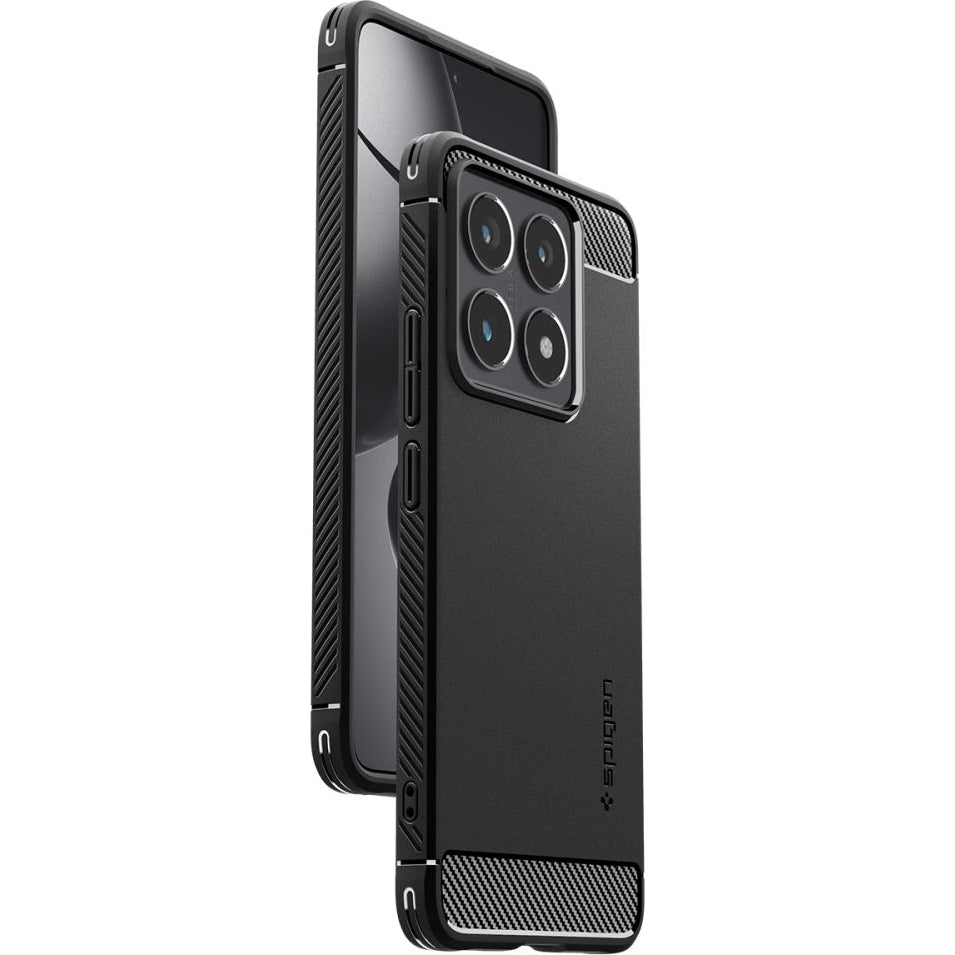 Handyhülle für Xiaomi 14T Pro, Spigen Rugged Armor, Schwarz