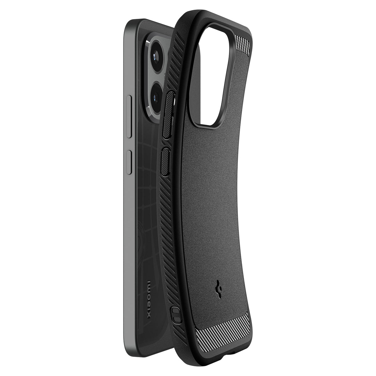 Handyhülle für Xiaomi 15T, Spigen Rugged Armor, Schwarz