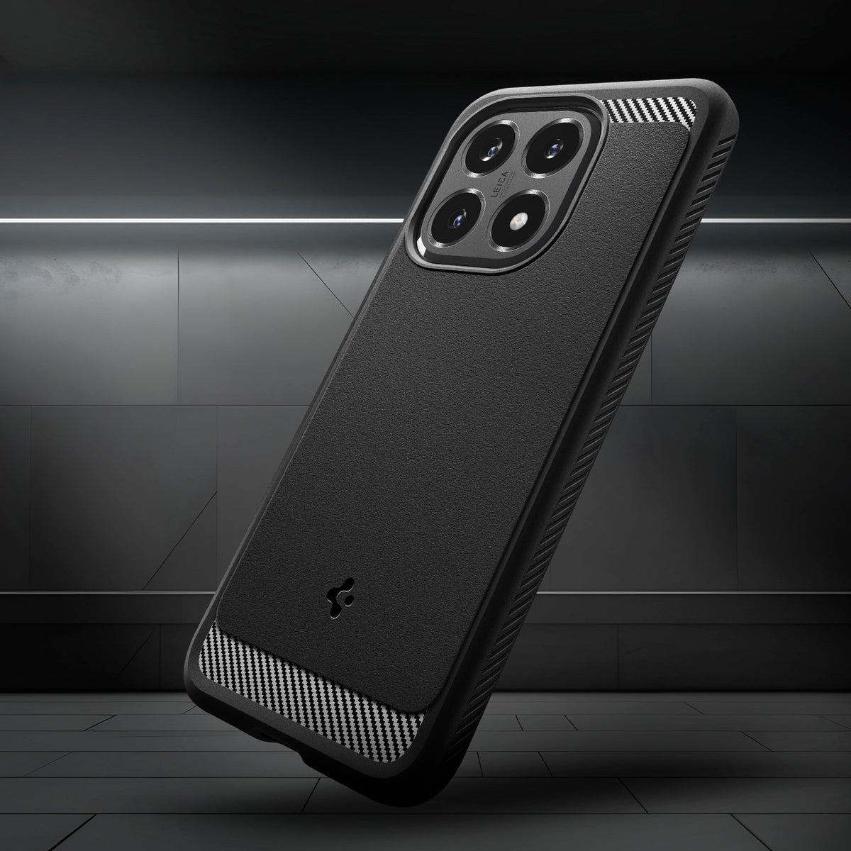 Handyhülle für Xiaomi 15T, Spigen Rugged Armor, Schwarz
