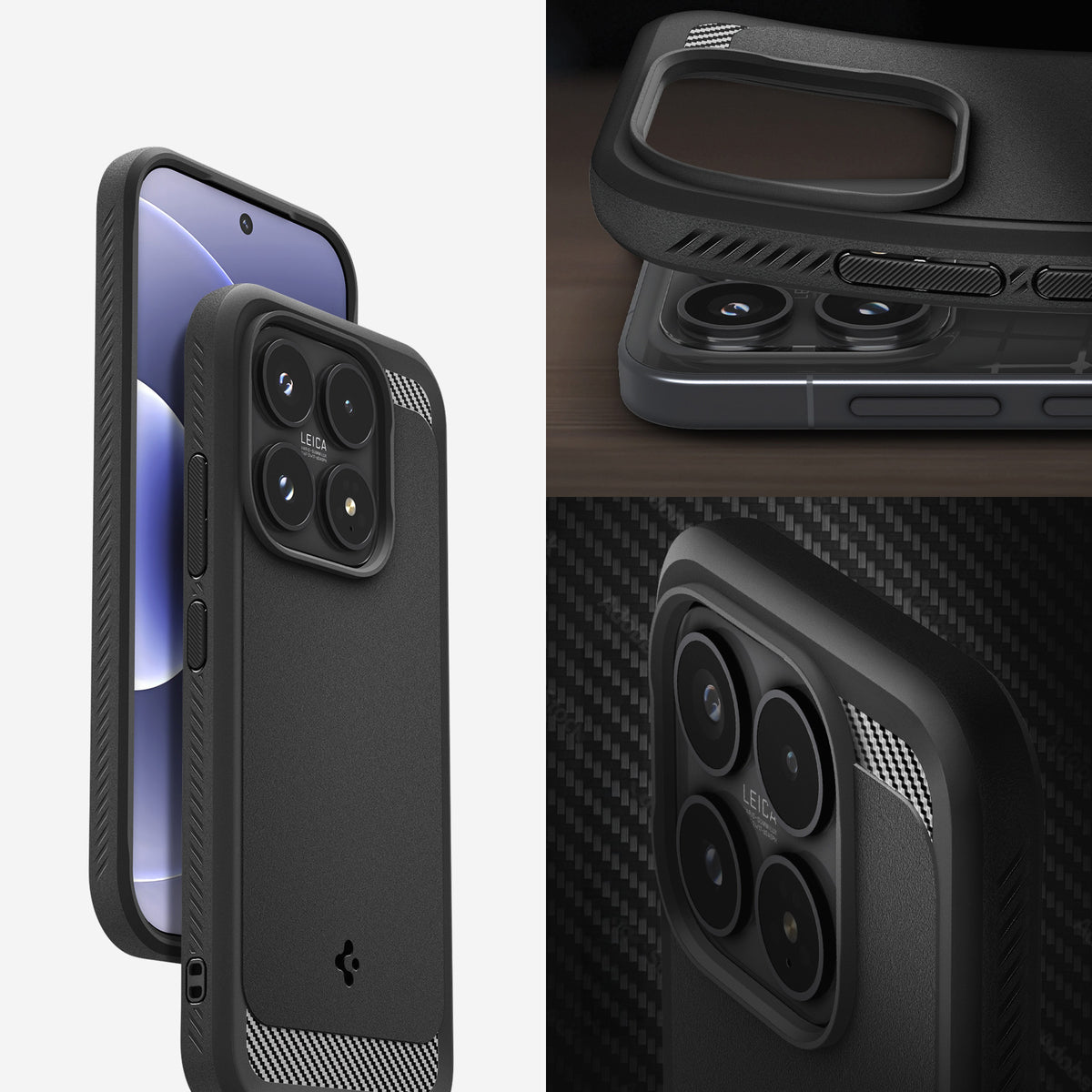 Handyhülle für Xiaomi 17, Spigen Rugged Armor, Schwarz