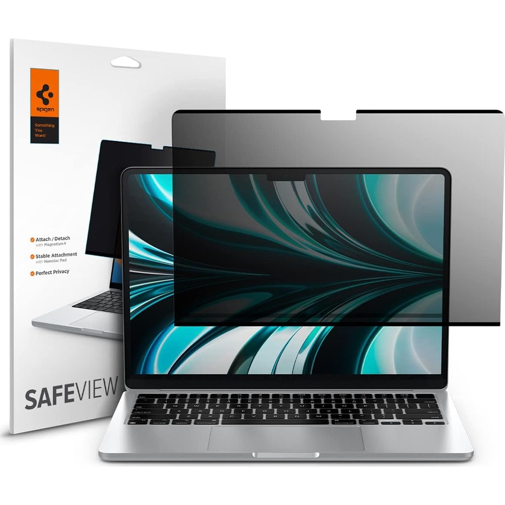 Folie mit Sichtschutzfilter für MacBook Air 13.6" M5 / M4 / M3 / M2, Spigen SafeView Privacy Filter