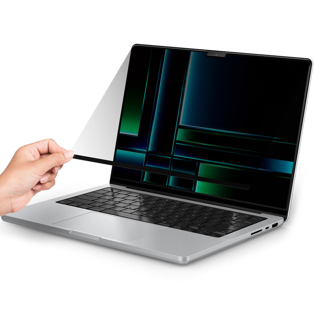 Folie mit Sichtschutzfilter für MacBook Pro 16" 2024-2021, Spigen SafeView Privacy Filter