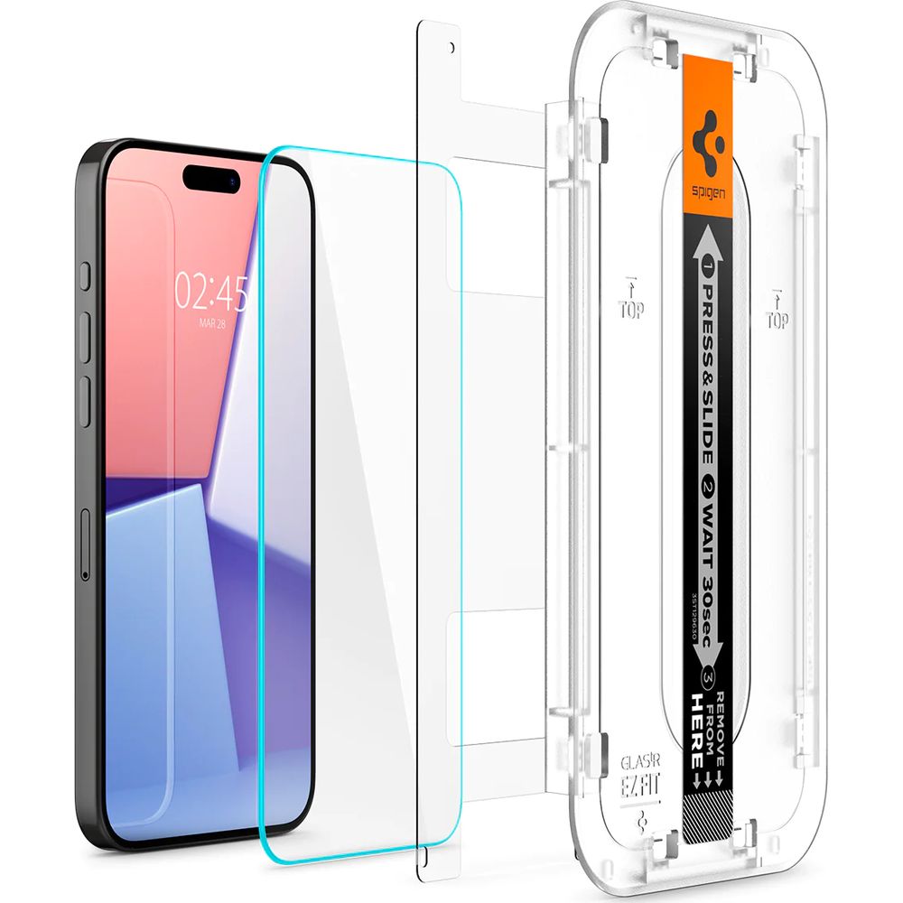 Glas für die Schutzhülle Spigen Glas.tR EZ Fit 2-Pack für iPhone 15 Pro