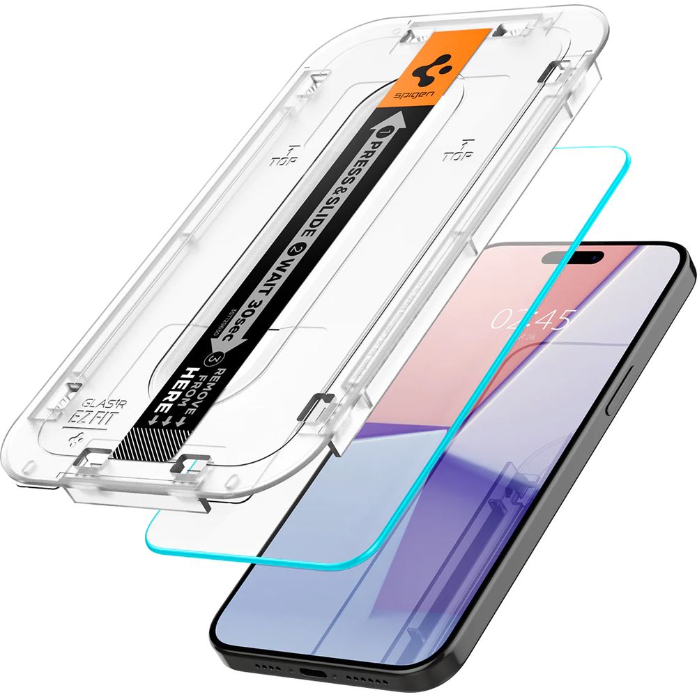 Glas für die Schutzhülle Spigen Glas.tR EZ Fit 2-Pack für iPhone 15 Pro