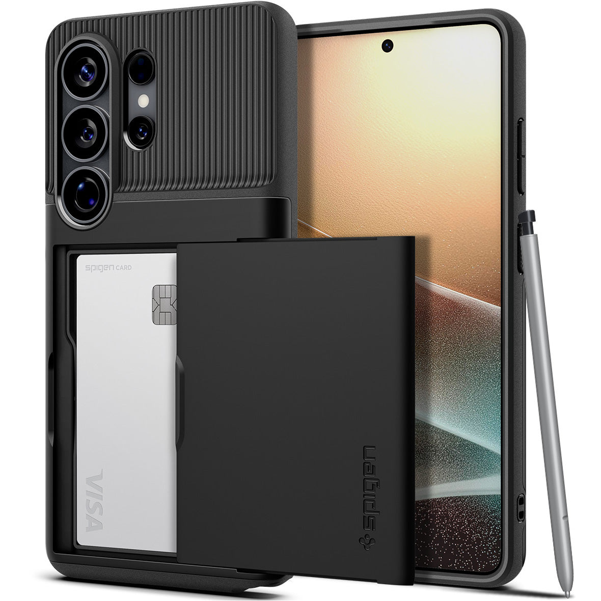 Handyhülle für Galaxy S26 Ultra, Spigen Slim Armor CS, Schwarz