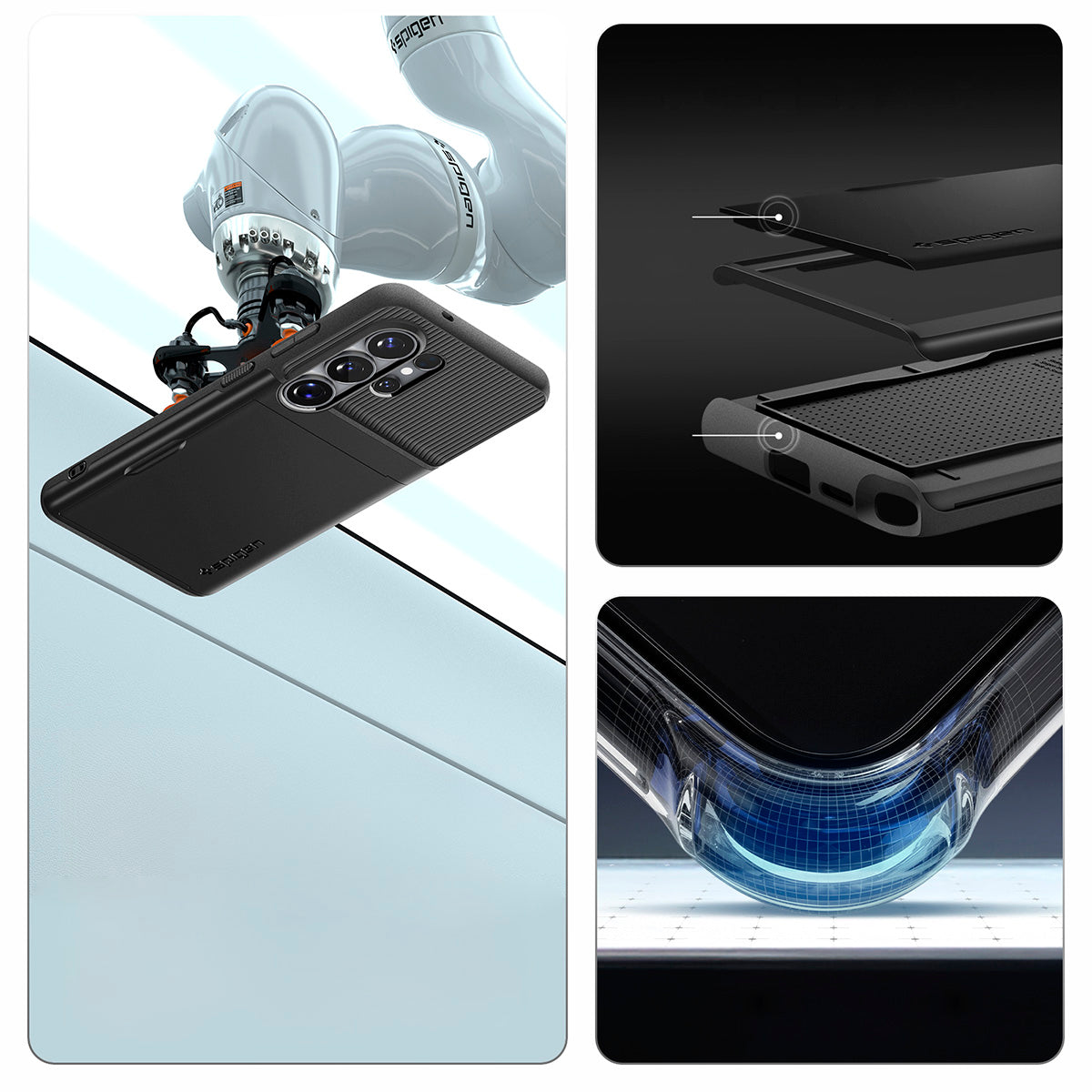 Handyhülle für Galaxy S26 Ultra, Spigen Slim Armor CS, Schwarz