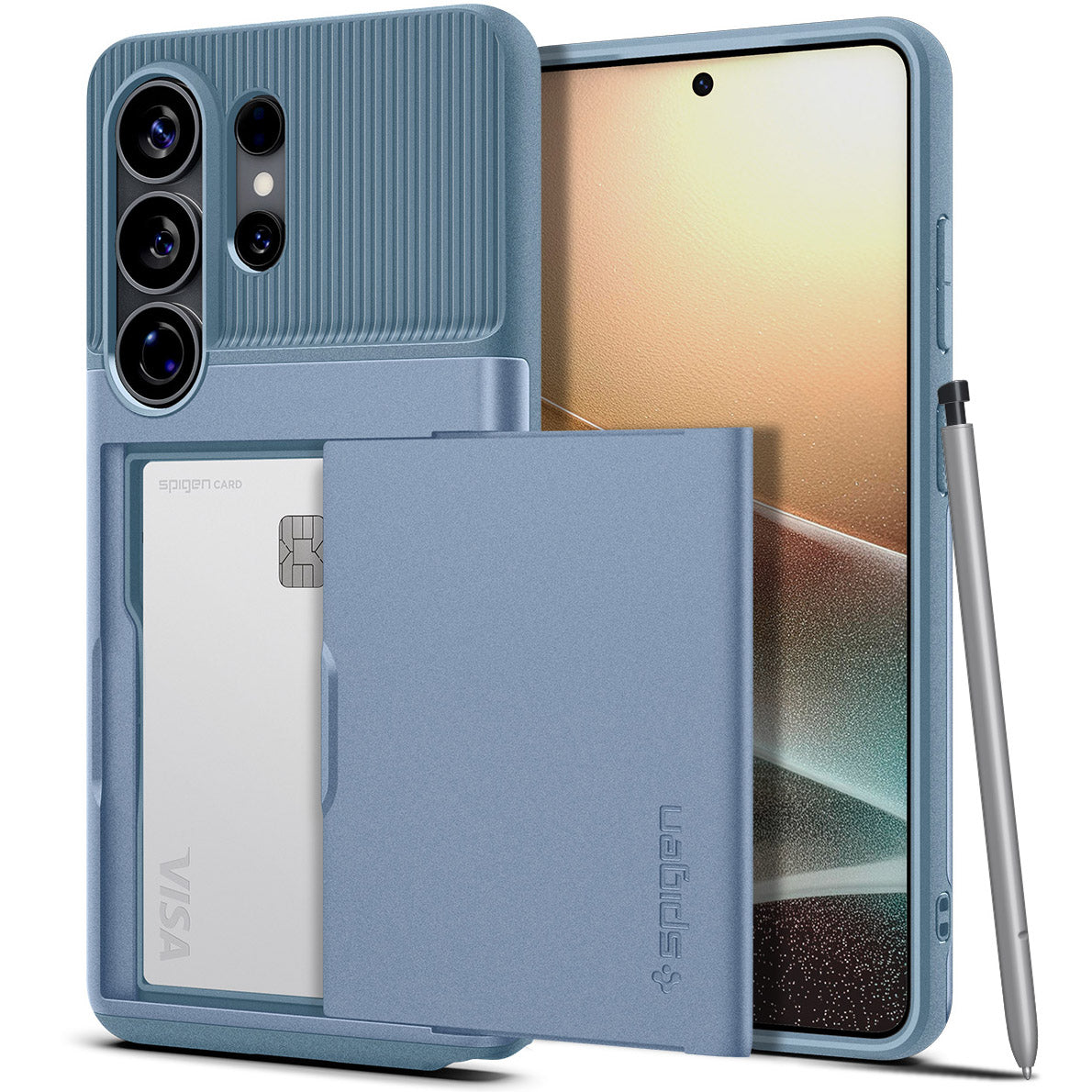 Handyhülle für Galaxy S26 Ultra, Spigen Slim Armor CS, Blau