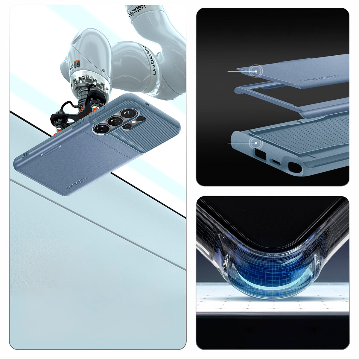 Handyhülle für Galaxy S26 Ultra, Spigen Slim Armor CS, Blau