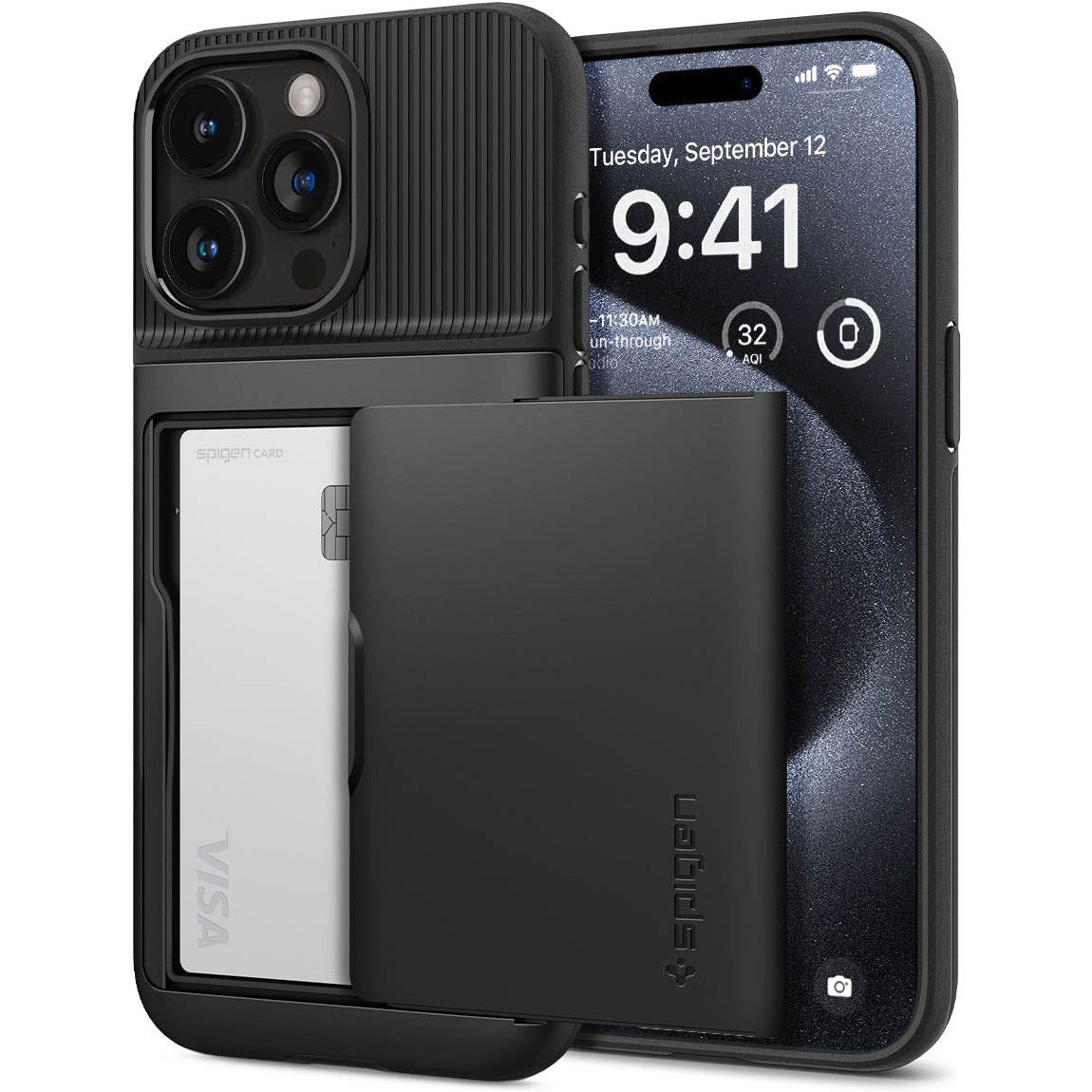 Schutzhülle Spigen Slim Armor CS für iPhone 15 Pro, Schwarz