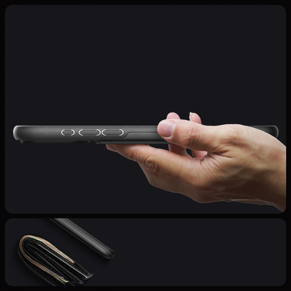 Schutzhülle Spigen Slim Armor CS für iPhone 15 Pro, Schwarz