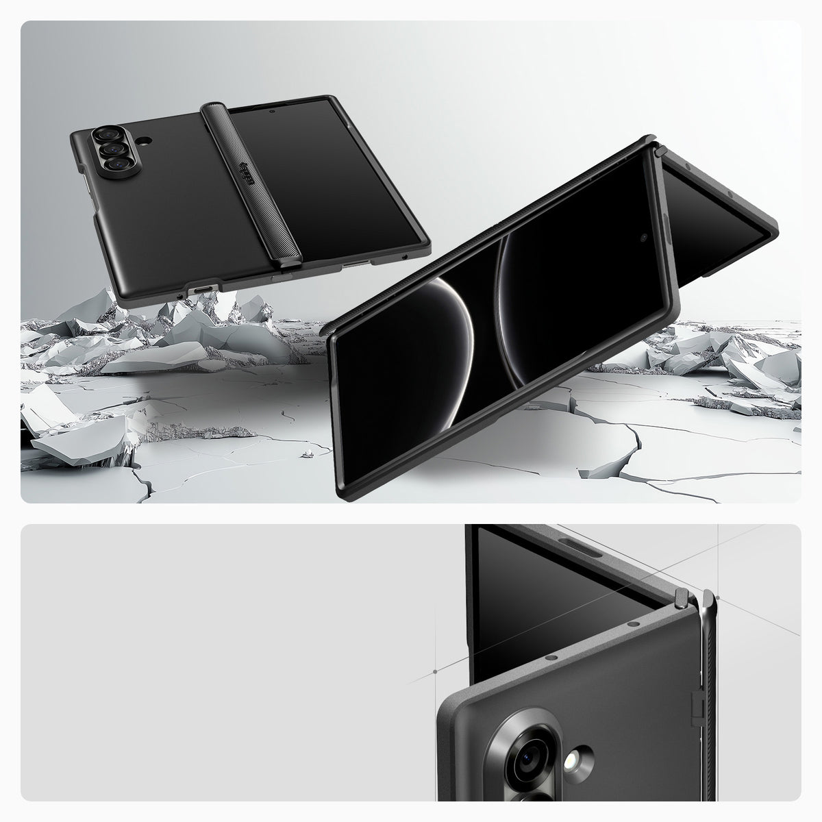 Handyhülle für Galaxy Z Fold7, Spigen Slim Armor Pro Mag mit MagSafe, Schwarz