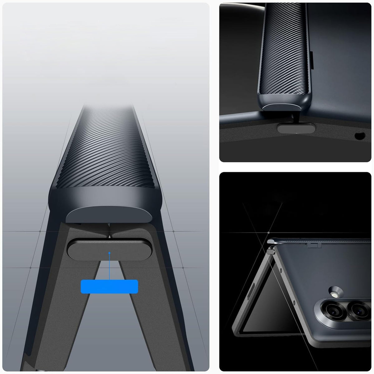 Handyhülle für Galaxy Z Fold7, Spigen Slim Armor Pro Mag mit MagSafe, Dunkelblau