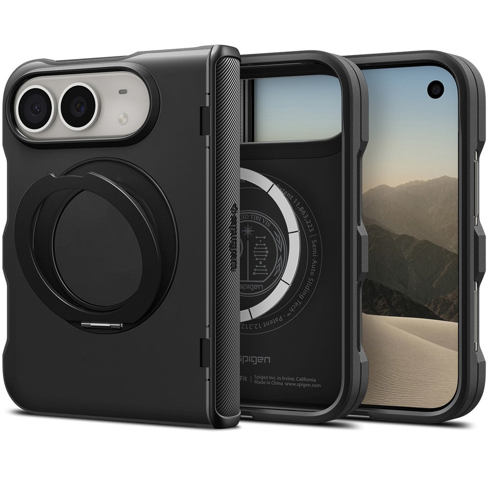Handyhülle für iPhone Duo, Spigen Slim Armor Pro S Mag mit MagSafe, Schwarz (8/22)
