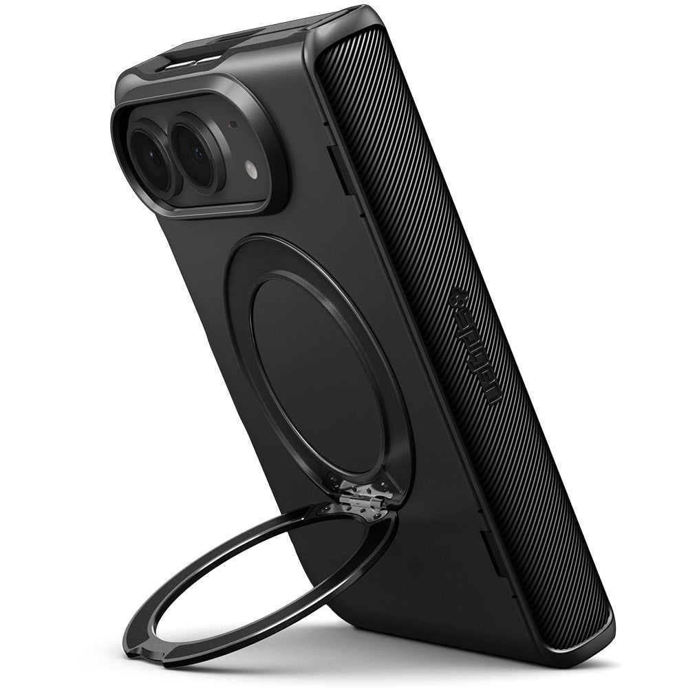 Handyhülle für iPhone Duo, Spigen Slim Armor Pro S Mag mit MagSafe, Schwarz (18/22)