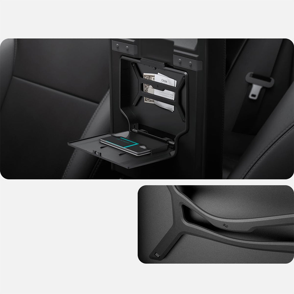 Auto-Organizer für Tesla Model 3 Highland (2024), Spigen Console Organizer Hidden Storage Box, Schwarz