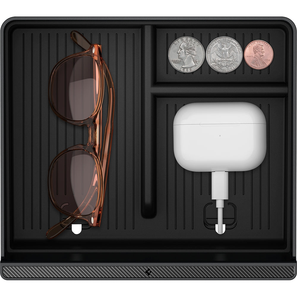 Auto-Organizer für Tesla Model 3 Highland 2024, Spigen Console Organizer Tray, Schwarz