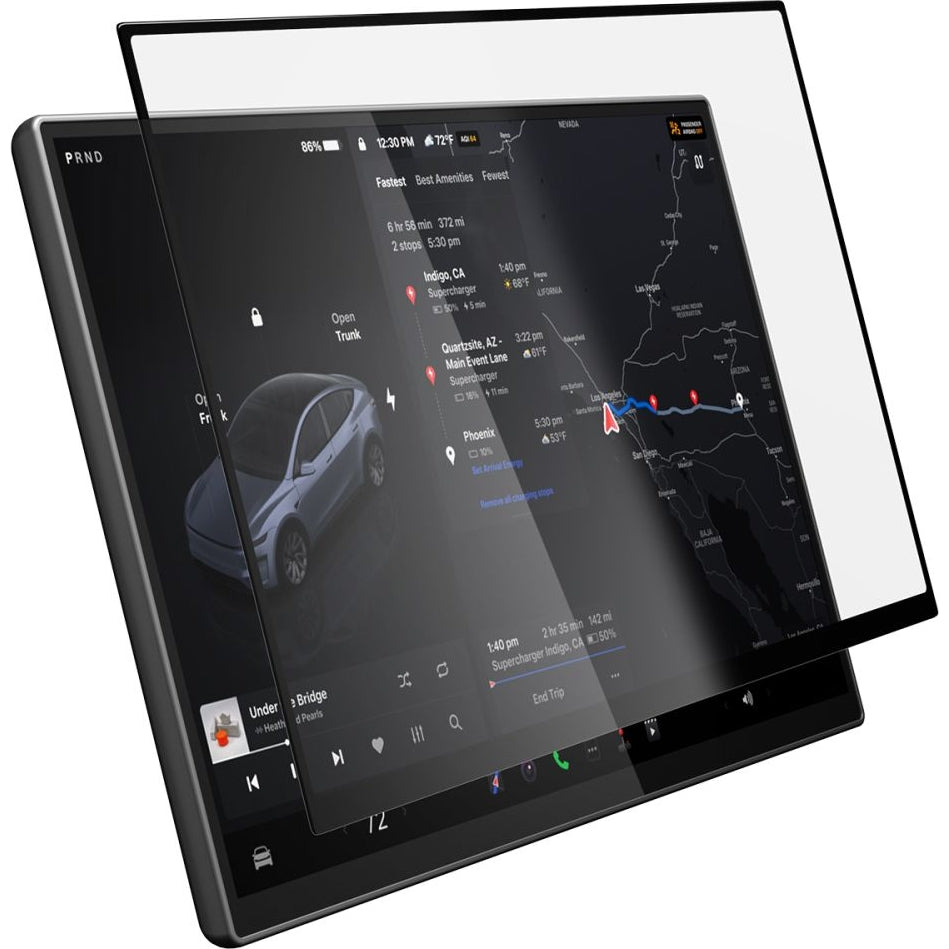 Antireflex Glas für Tesla Model Y 2024-2026, Spigen Glas.tR EZ Fit FC AC 1-Pack, Schwarzer Rahmen