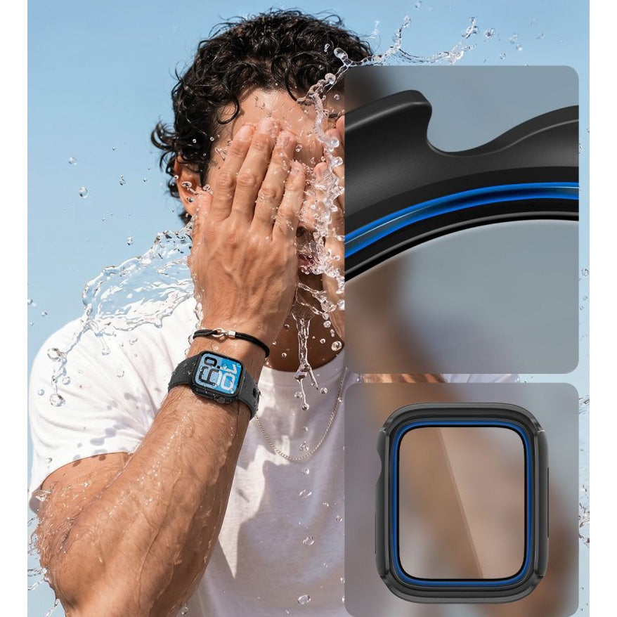 Schutzhülle + Glas Spigen Thin Fit 360 für Apple Watch SE / 6 / 5 / 4 (44 mm), Schwarz