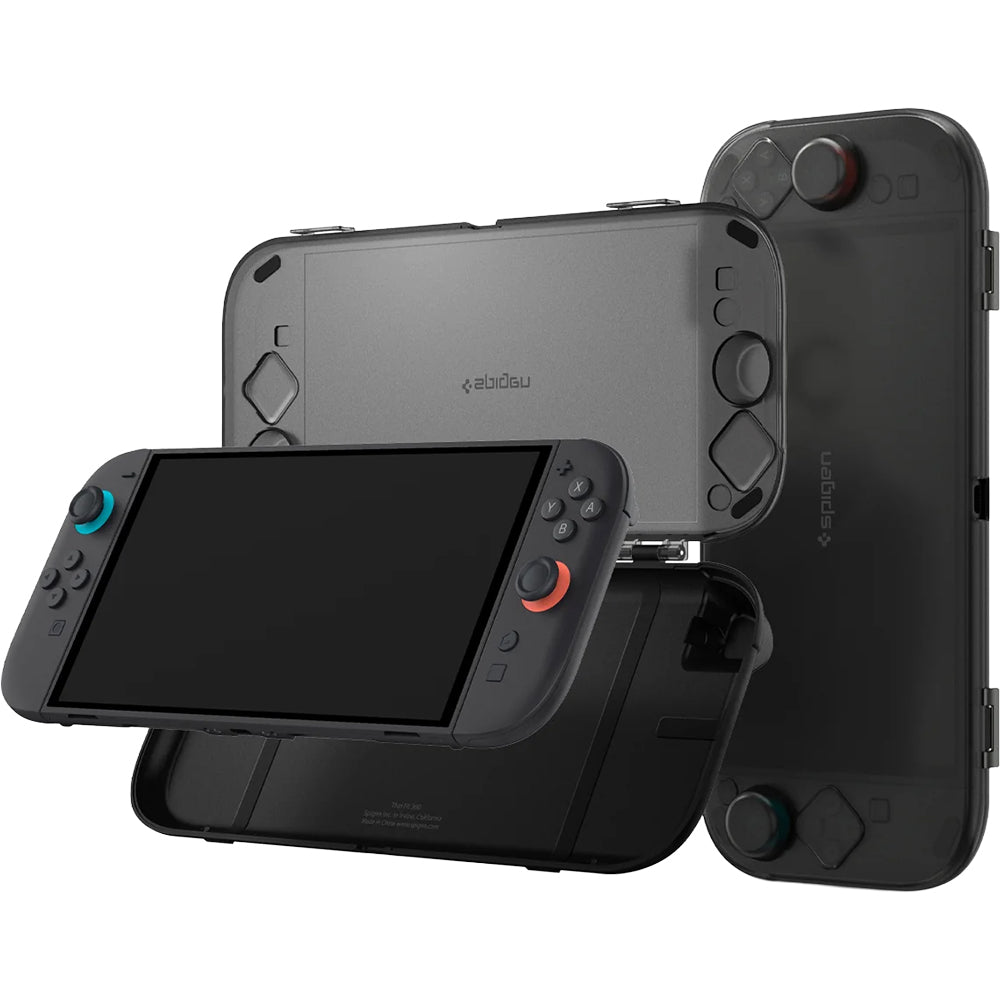 Schutzhülle für Nintendo Switch 2, Spigen Thin Fit 360, Schwarz Rauch