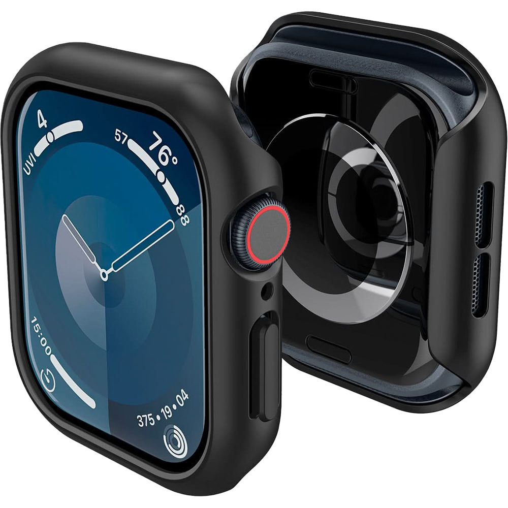 Schutzhülle für Apple Watch 10 42 mm, Spigen Thin Fit, Schwarz